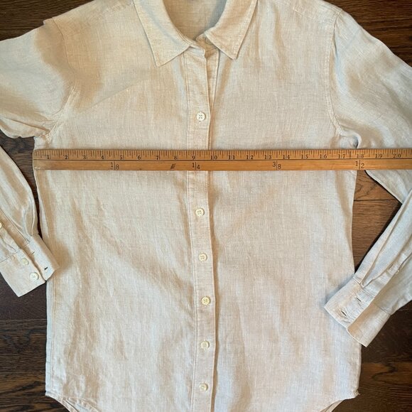 Lord & Taylor Woman's 100% Linen Shirt - Oatmeal light beige-Sz. XS - Picture 6 of 7